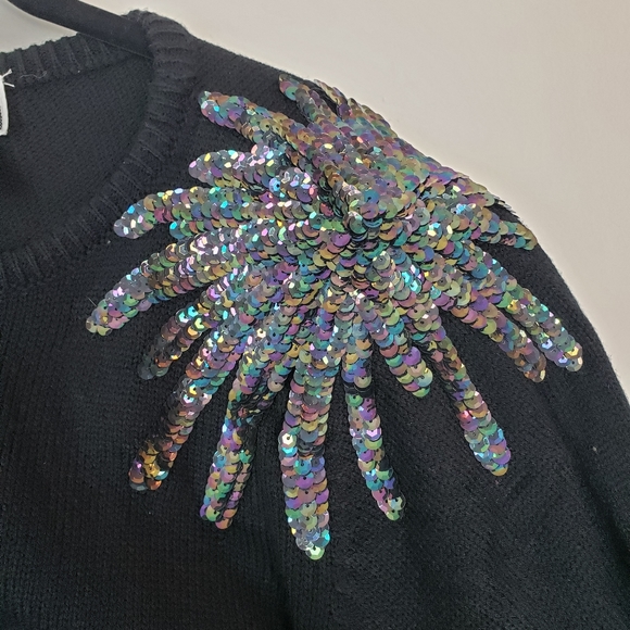 Vtg NOS NWT 80s Plain Jane sweater dress sequins S - Picture 3 of 6